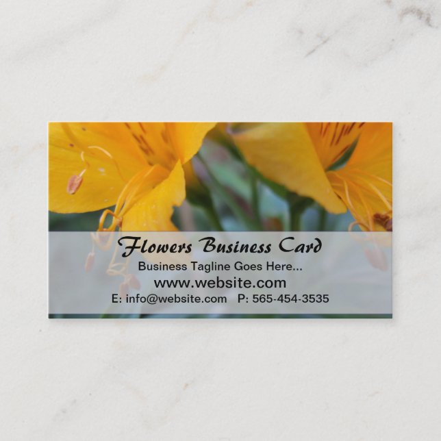 Orange Flowers Business Card (Front)