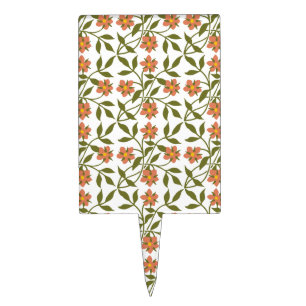 ORANGE FLOWERS CAKE TOPPER