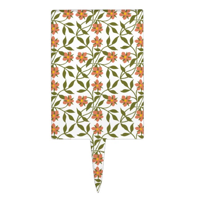 ORANGE FLOWERS  CAKE TOPPER (Front)