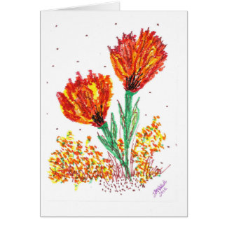 Orange Flowers Cards