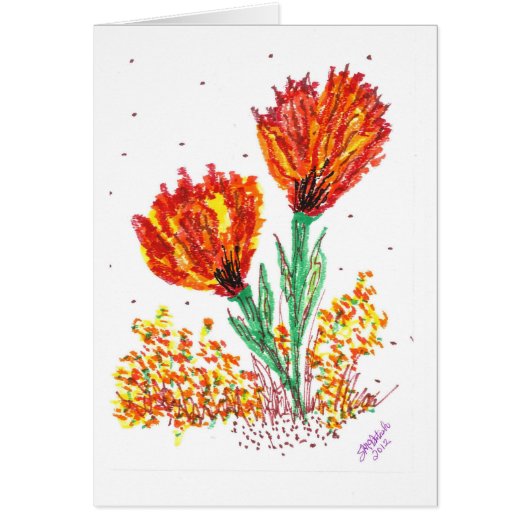 Orange Flowers Cards (Front)