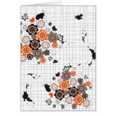 Orange Flowers Chicks Grunge Ink Blots Doodles Kid (Front)