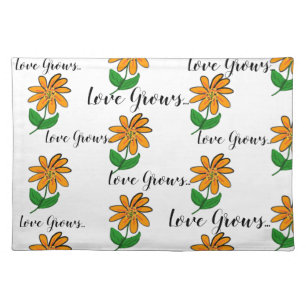 Orange Flowers Cloth Placemat