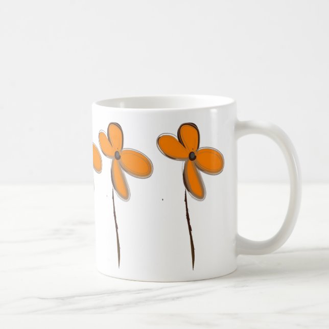 Orange Flowers Coffee Mug (Right)