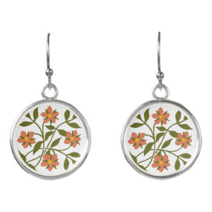 ORANGE FLOWERS  EARRINGS