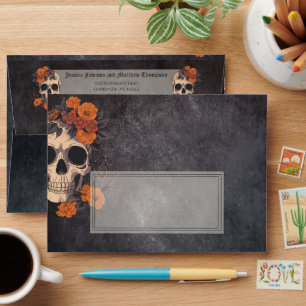 Orange Flowers Elegant A7 - 5x7” invitation Envelope