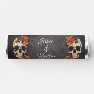 Orange Flowers Elegant Skull Minimalist Wedding  Breath Savers® Mints