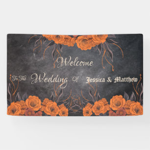 Orange Flowers Elegant Wedding Banner
