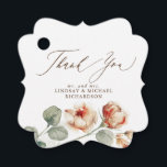 Orange Flowers Elegant Wedding Thank You Favor Tags<br><div class="desc">Fall floral wedding favor tags</div>