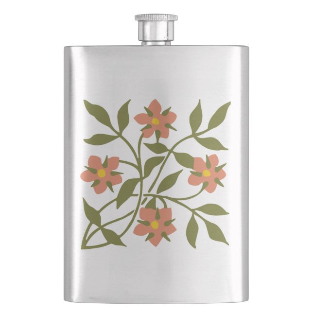 ORANGE FLOWERS  FLASK (Front)
