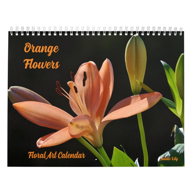 Orange Flowers Floral Art Calendar (Cover)