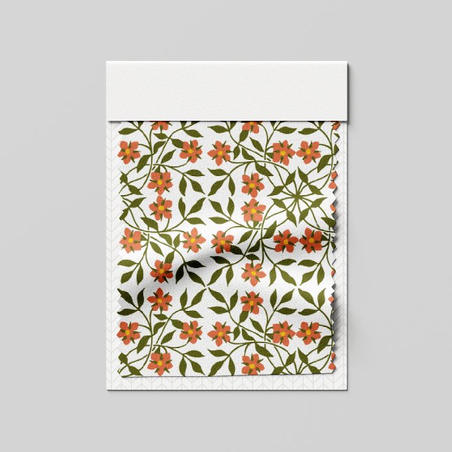 Orange Flowers, Floral Pattern, Greenery, Boho Fabric (Creator Uploaded)