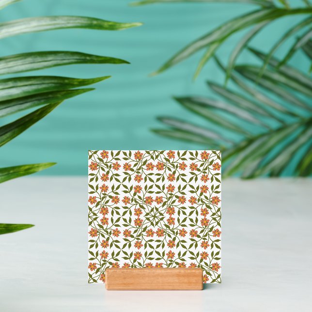 Orange Flowers, Floral Pattern, Greenery, Boho Holder (Insitu 2)