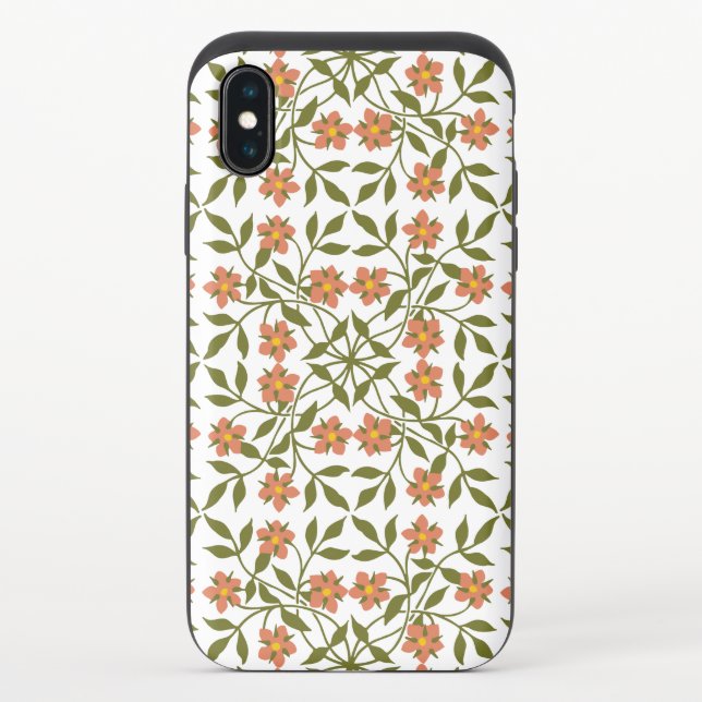 Orange Flowers, Floral Pattern, Greenery, Boho Uncommon iPhone Case (Back)