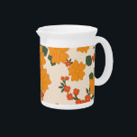 Orange Flowers, Floral Pattern, Pattern Of Flowers Beverage Pitcher<br><div class="desc">Elegant,  stylish and sophisticated pattern with orange flowers. Modern and trendy gift,  perfect for the floral design lover in your life.</div>