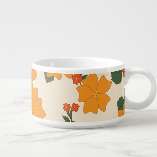 Orange Flowers Floral Pattern Pattern Of Flowers Bowl