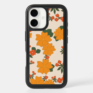Orange Flowers, Floral Pattern, Pattern Of Flowers iPhone 16 Case