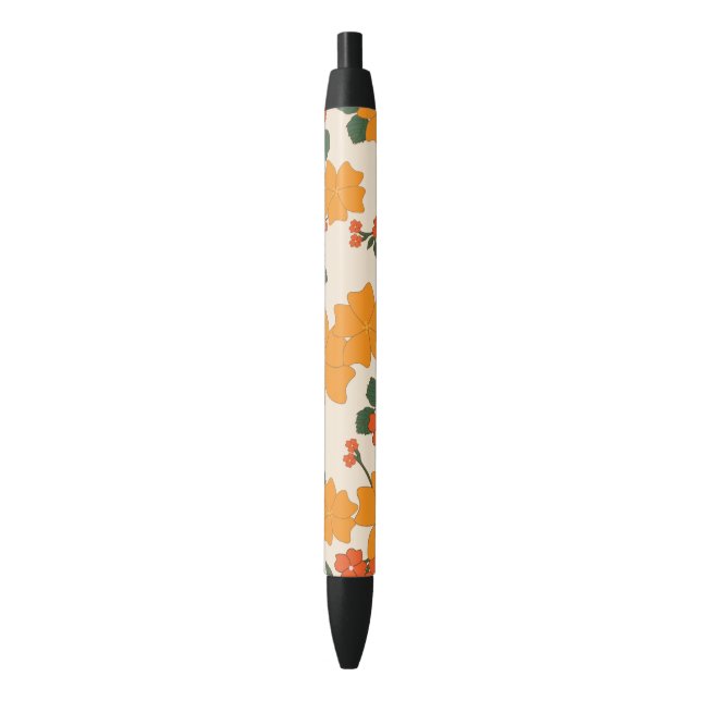 Orange Flowers, Floral Pattern, Pattern Of Flowers Pen (Front Vertical)