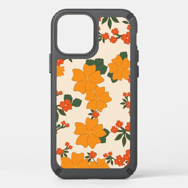 Orange Flowers, Floral Pattern, Pattern Of Flowers Speck iPhone 12 Case (Front)