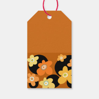 Orange flowers gift tags