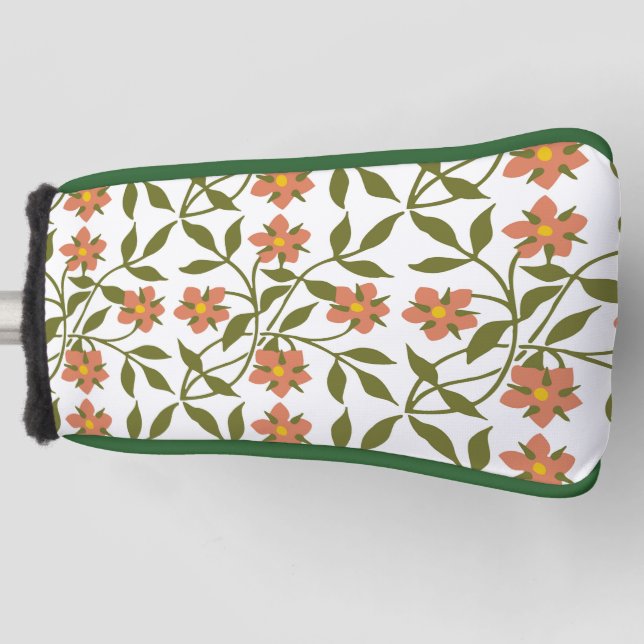 ORANGE FLOWERS  GOLF HEAD COVER (Front)