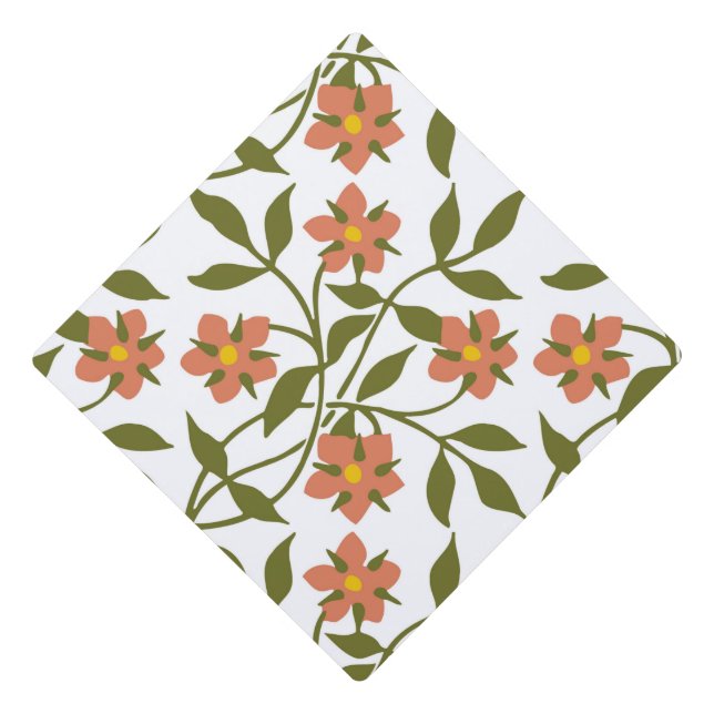 ORANGE FLOWERS GRADUATION CAP TOPPER (Front)