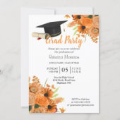 Orange Flowers 🎓 Graduation Invitation (Front)