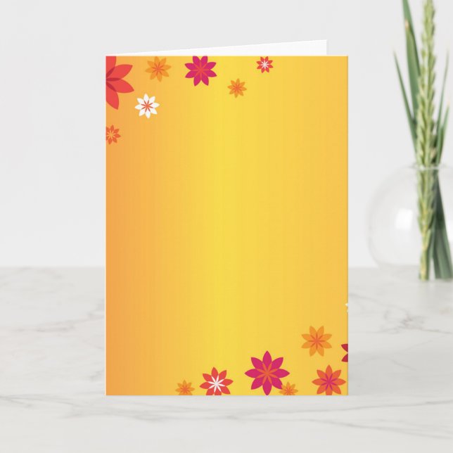 Orange Flowers Greeting Card (Front)
