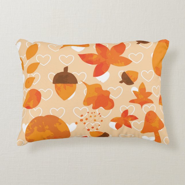 Orange Flowers: Hand Doodle Pattern. Accent Pillow (Front)