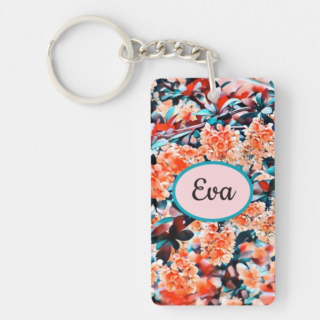 Orange Flowers Keychain (Front)