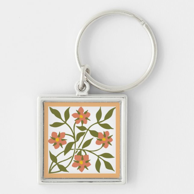 ORANGE FLOWERS  KEYCHAIN (Front)