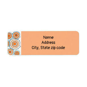 Orange Flowers  Label