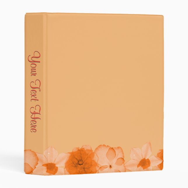 Orange Flowers Mini Binder (Front/Spine)