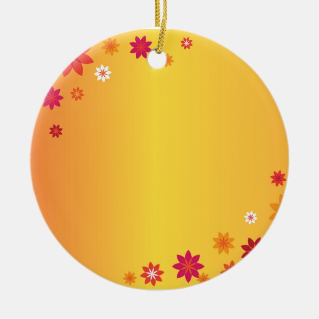 Orange Flowers Ornament (Front)
