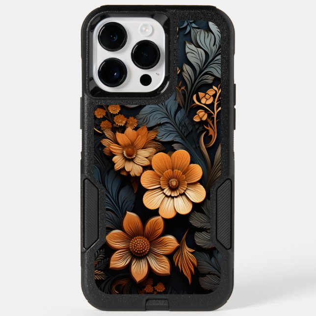 Orange Flowers Otterbox iPhone Case (Back)