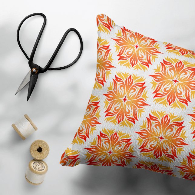 Orange Flowers, Pattern Of Flowers, Floral Pattern Accent Pillow (Creator Uploaded)