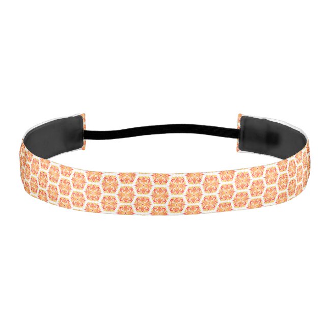 Orange Flowers, Pattern Of Flowers, Floral Pattern Athletic Headband (Front)