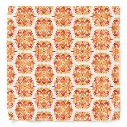 Orange Flowers Pattern Of Flowers Floral Pattern Bandana