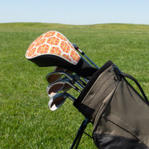 Orange Flowers, Pattern Of Flowers, Floral Pattern Golf Head Cover