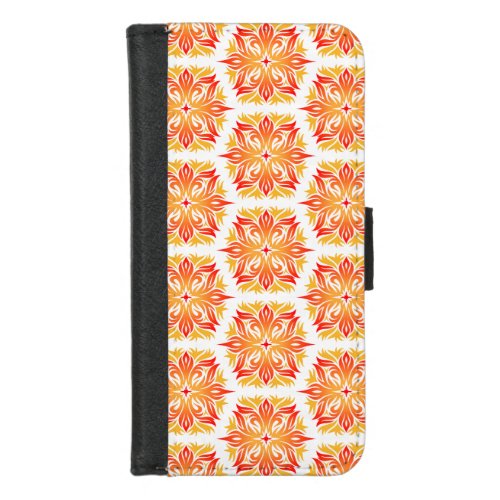 Orange Flowers Pattern Of Flowers Floral Pattern iPhone 87 Wallet Case