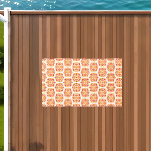 Orange Flowers Pattern Of Flowers Floral Pattern Outdoor Rug