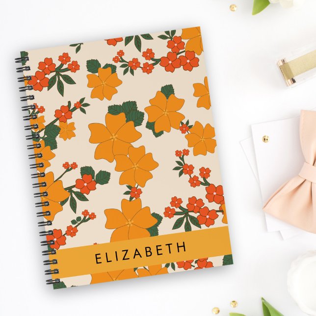 Orange Flowers, Pattern Of Flowers, Your Name Planner (Creator Uploaded)