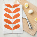 Orange Flowers Retro Mid Century Modern Kitchen Towel<br><div class="desc">This fabulous mid century modern kitchen towel features orange flowers on a plant stalk on a white background. This will make a fabulous addition to your home decor!</div>