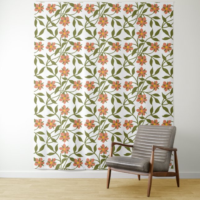 ORANGE FLOWERS  TAPESTRY (In Situ)