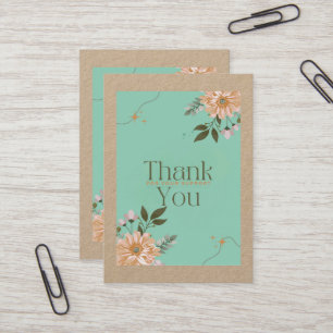 orange flowers thankful  business card