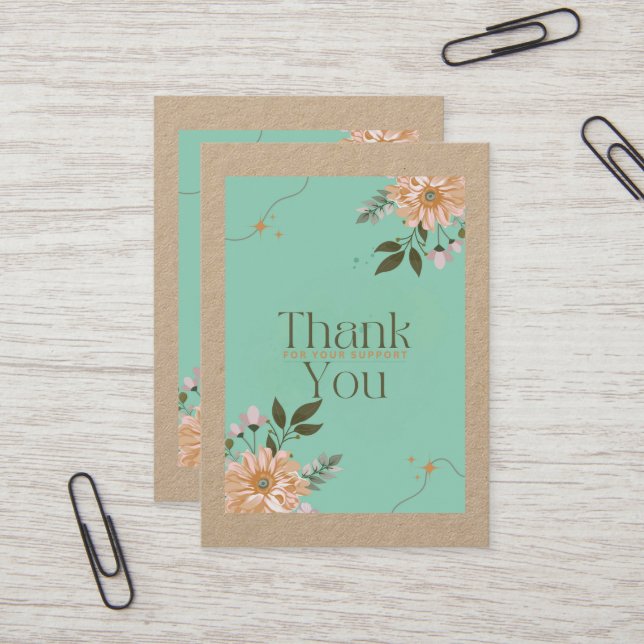 orange flowers thankful  business card (Front/Back In Situ)