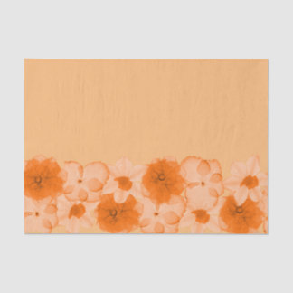 Orange Flowers Tissue Paper