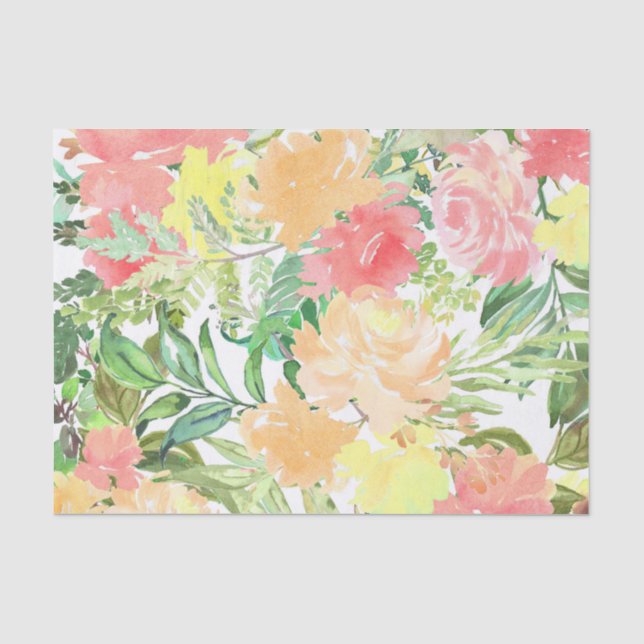 ORANGE Flowers Tissue Paper (Front)