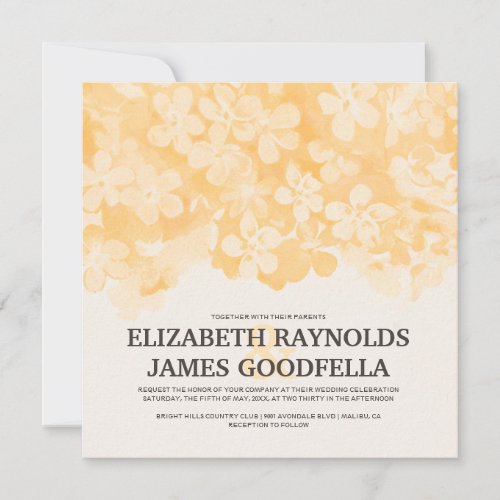 Orange Flowers Wedding Invitations