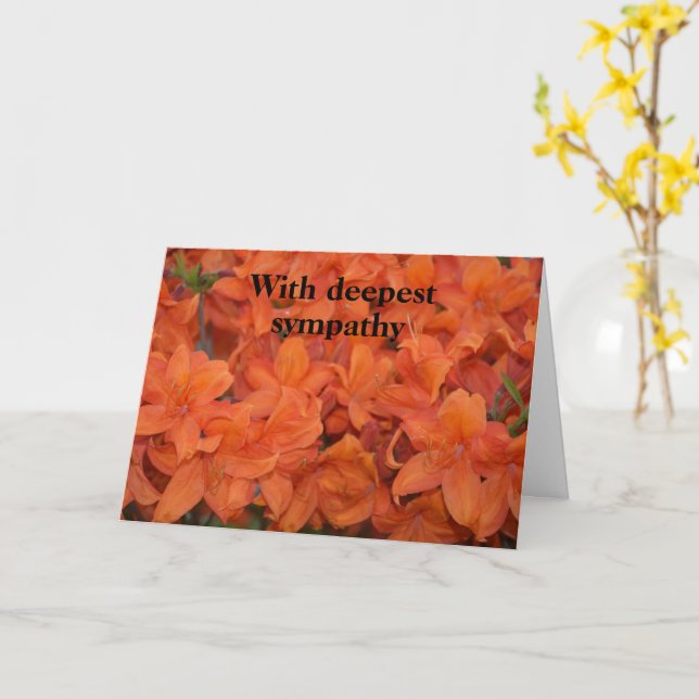 Orange flowers   -  With deepest sympathy Card (Yellow Flower)